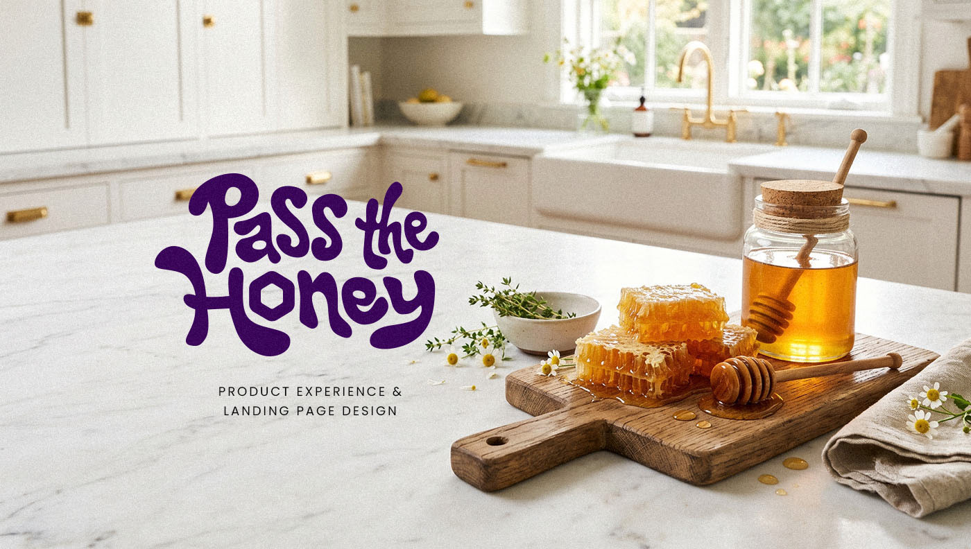 Pass The Honey — Product Experience & Landing Page — project cover by John Carlo Paderon.